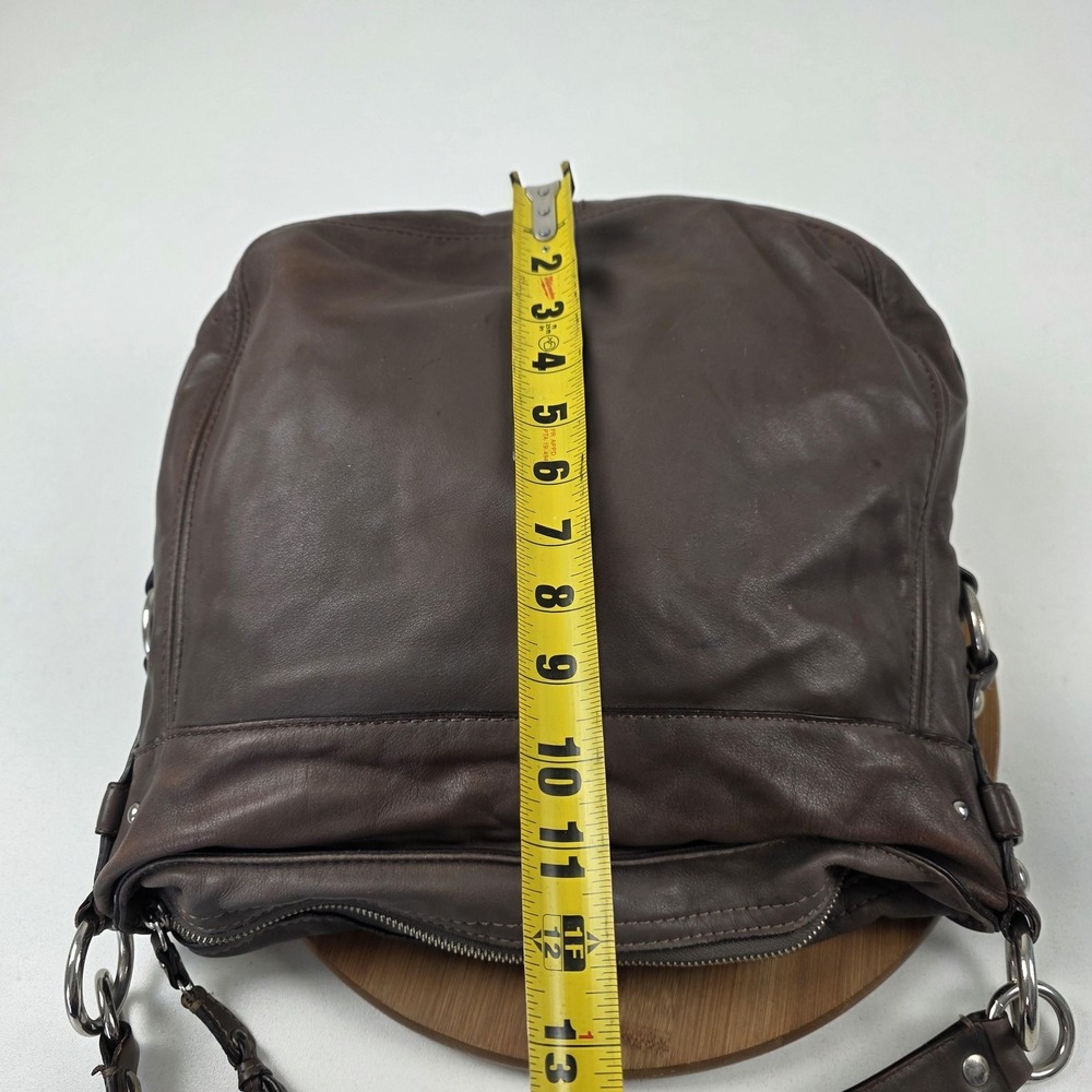 Coach Leather Shoulder Bag Womens Brown Hobo Zip Top Silver Hardware Style 14706 - Picture 9 of 16